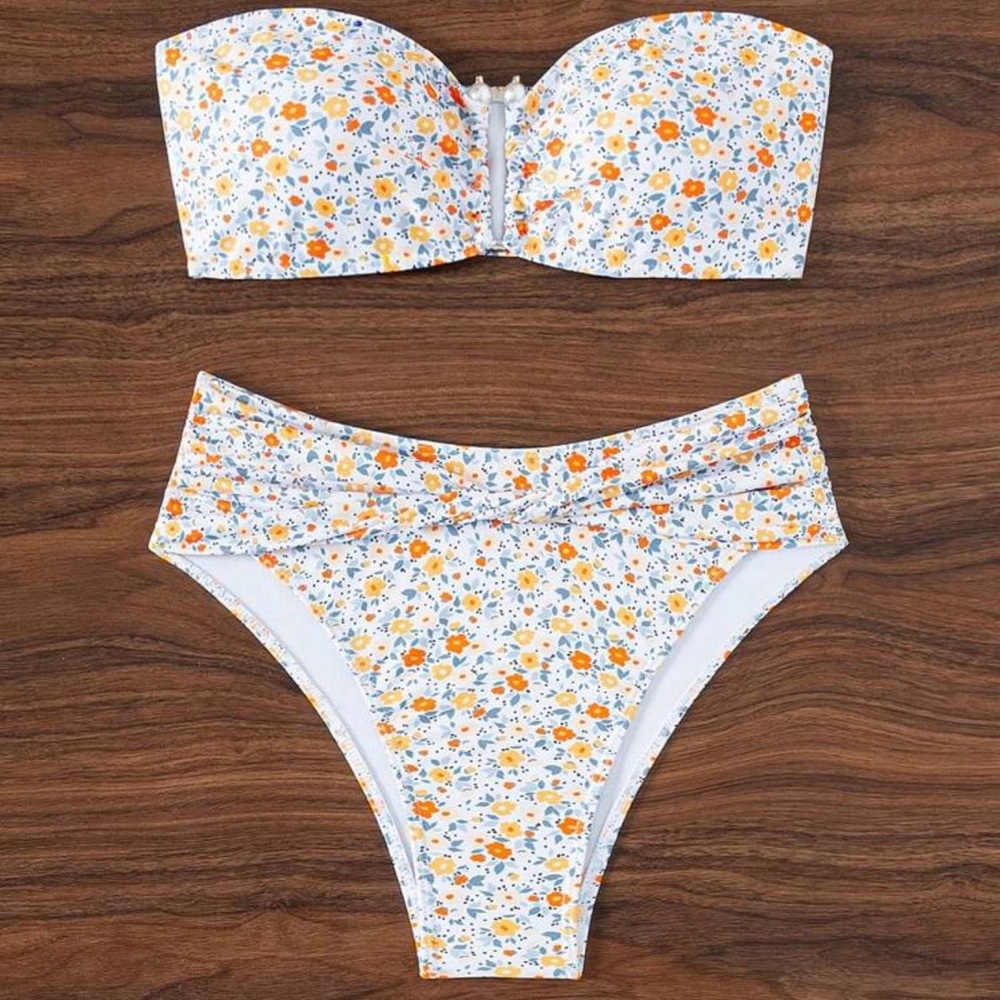Floral Bandeau Bikini Set